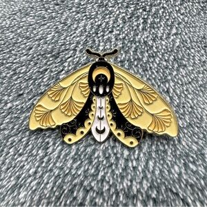 Celestial Floral Moth Pin Brooch D